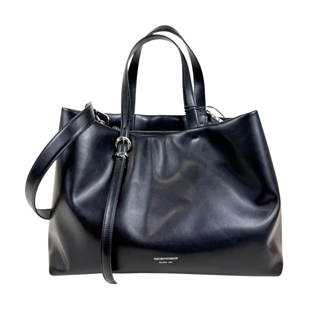 Emporio Armani Vrouw Zwart Tassen Dames, One Size, Leer, Deva Tote
