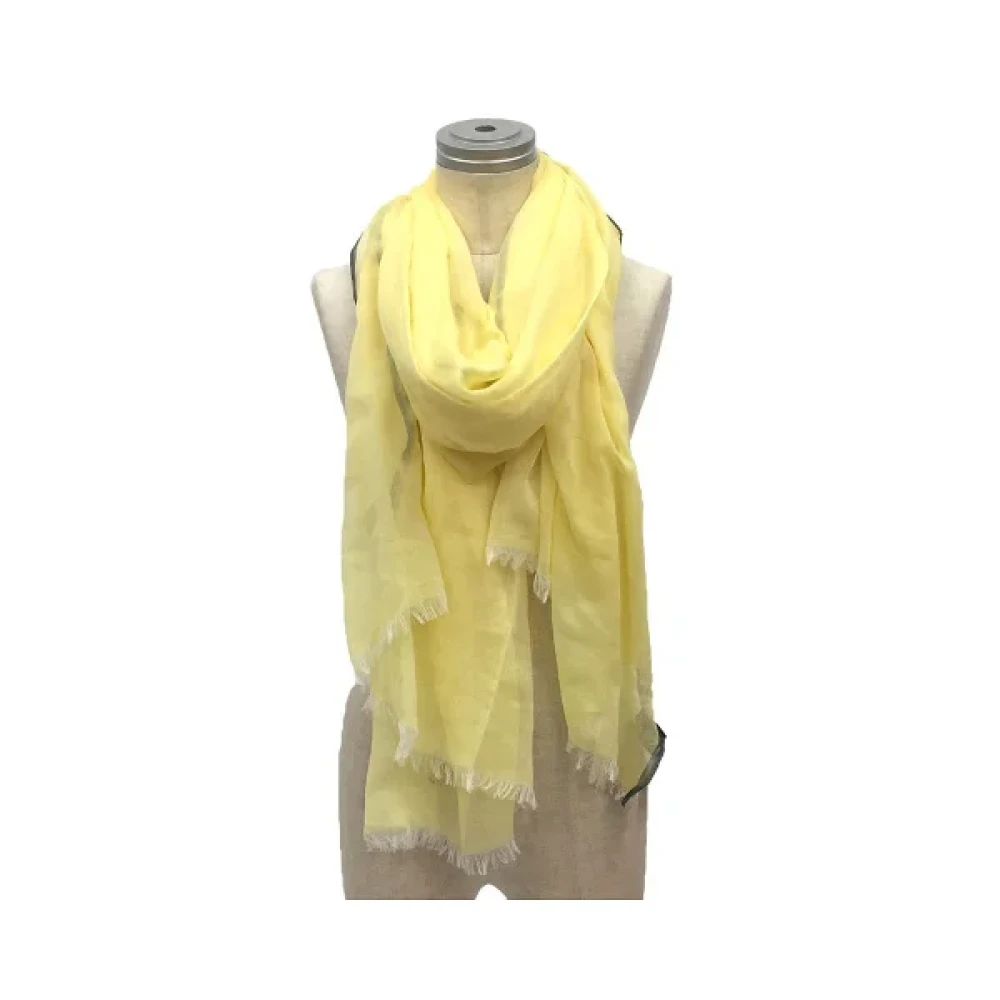 Hermès Vintage Pre-owned Cotton scarves Yellow Dames
