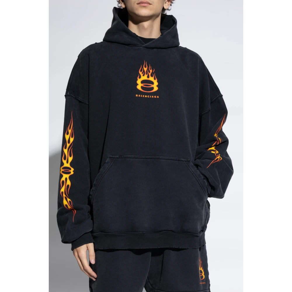 Balenciaga Katoenen hoodie Black Heren