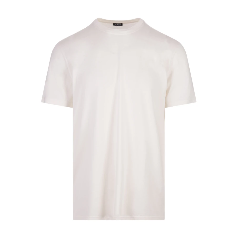 Kiton Witte Zijde & Katoen T-shirt White Heren
