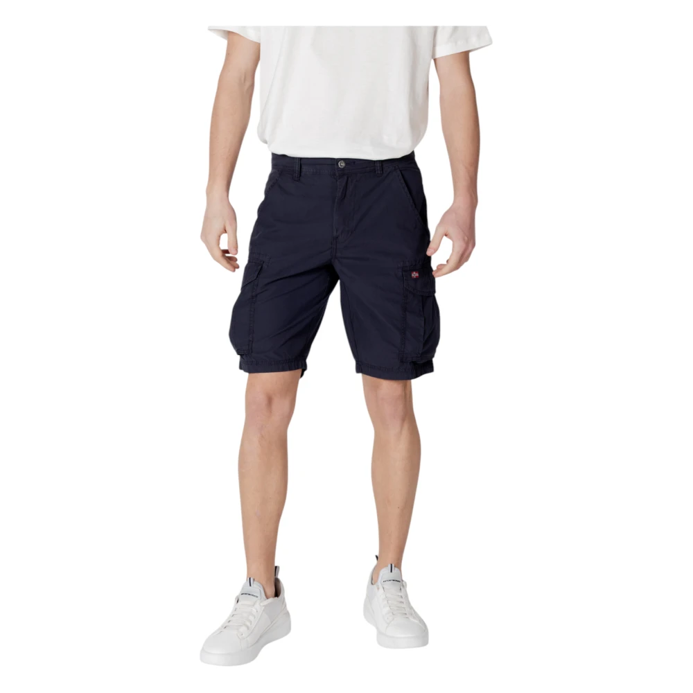 Napapijri Men's Blue Casual Shorts, W31, Cotton Shorts With Multiple Pockets