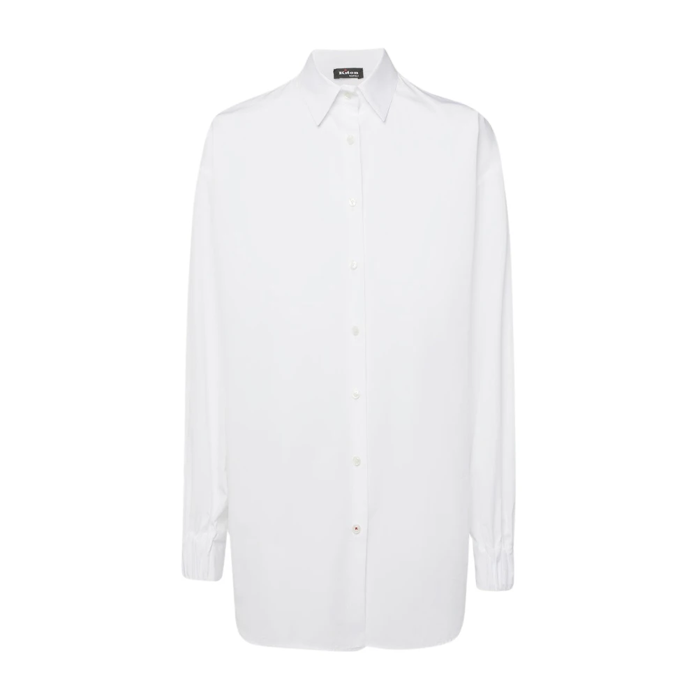 Kiton Witte Katoenen Overhemd met Plooi White Dames