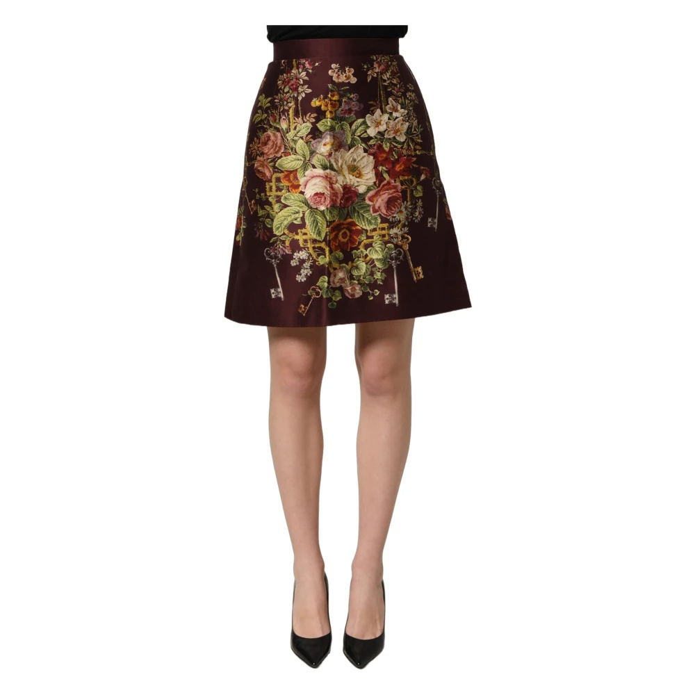 Dolce & Gabbana Multicolor High Waist A-Line Mini Skirt - Female - Short Skirts - 2XS - Skirts