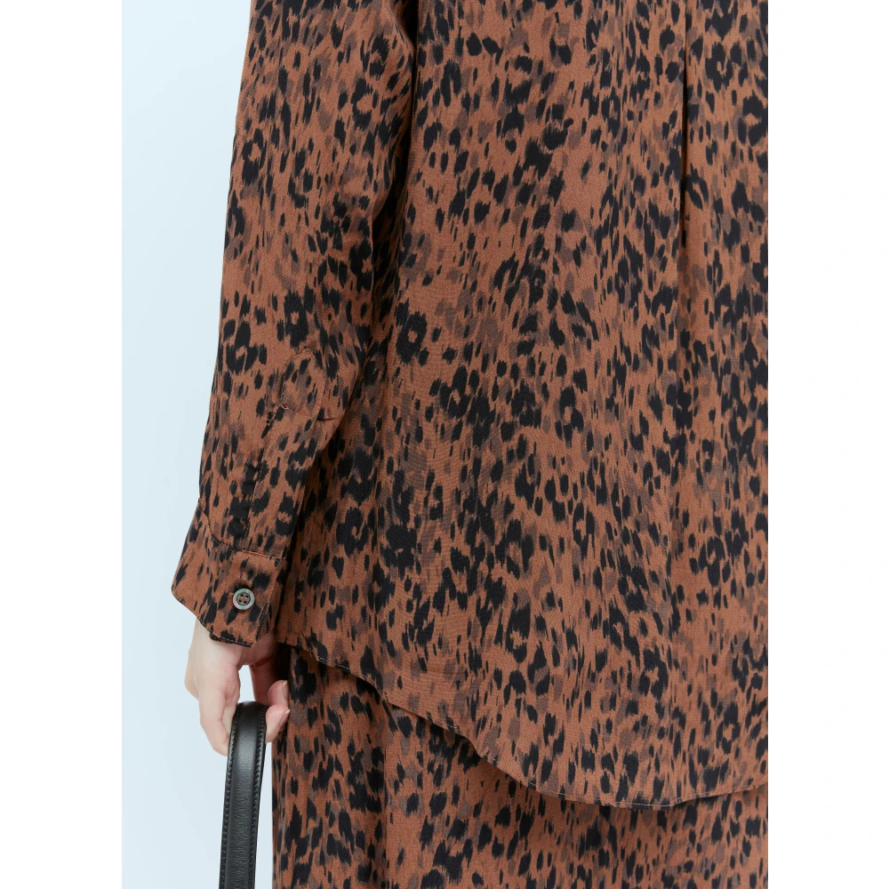 A.p.c. Luipaardprint Juliette Shirt Brown Dames