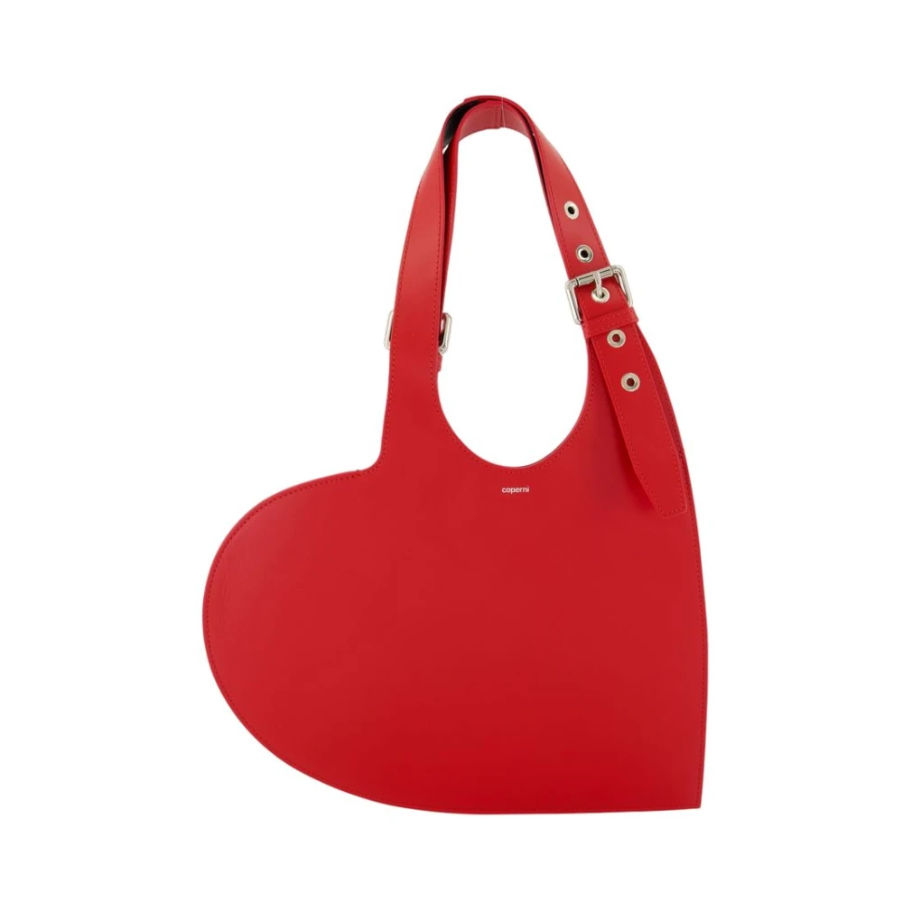 Coperni Women's Red Leather Shoulder Bag With Heart