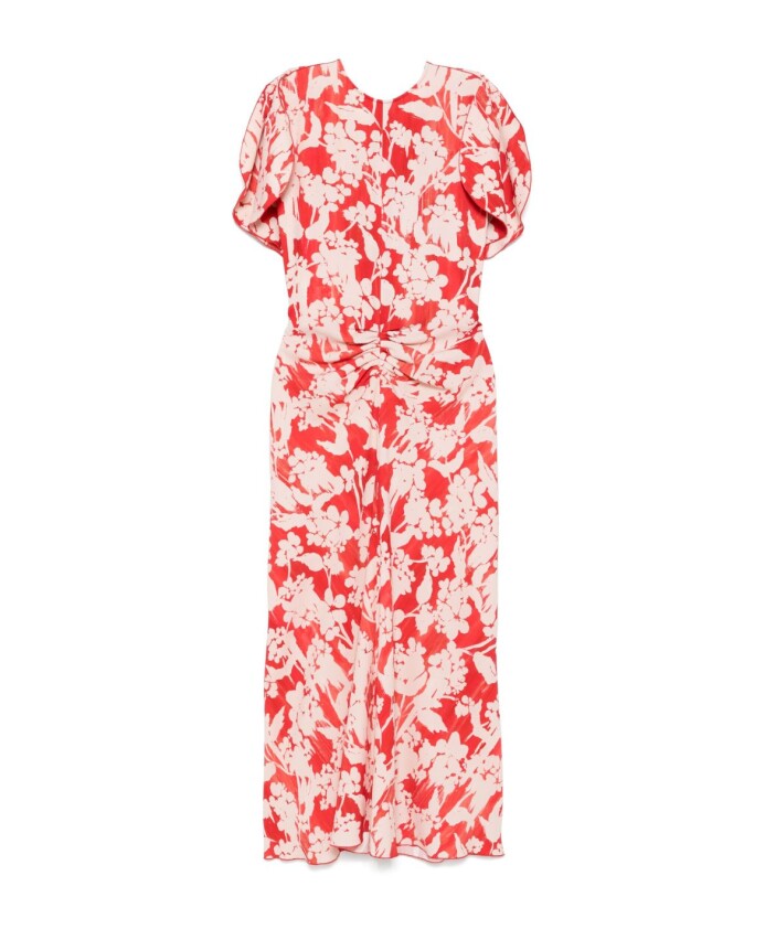 red-midi-dress-with-gathered-details