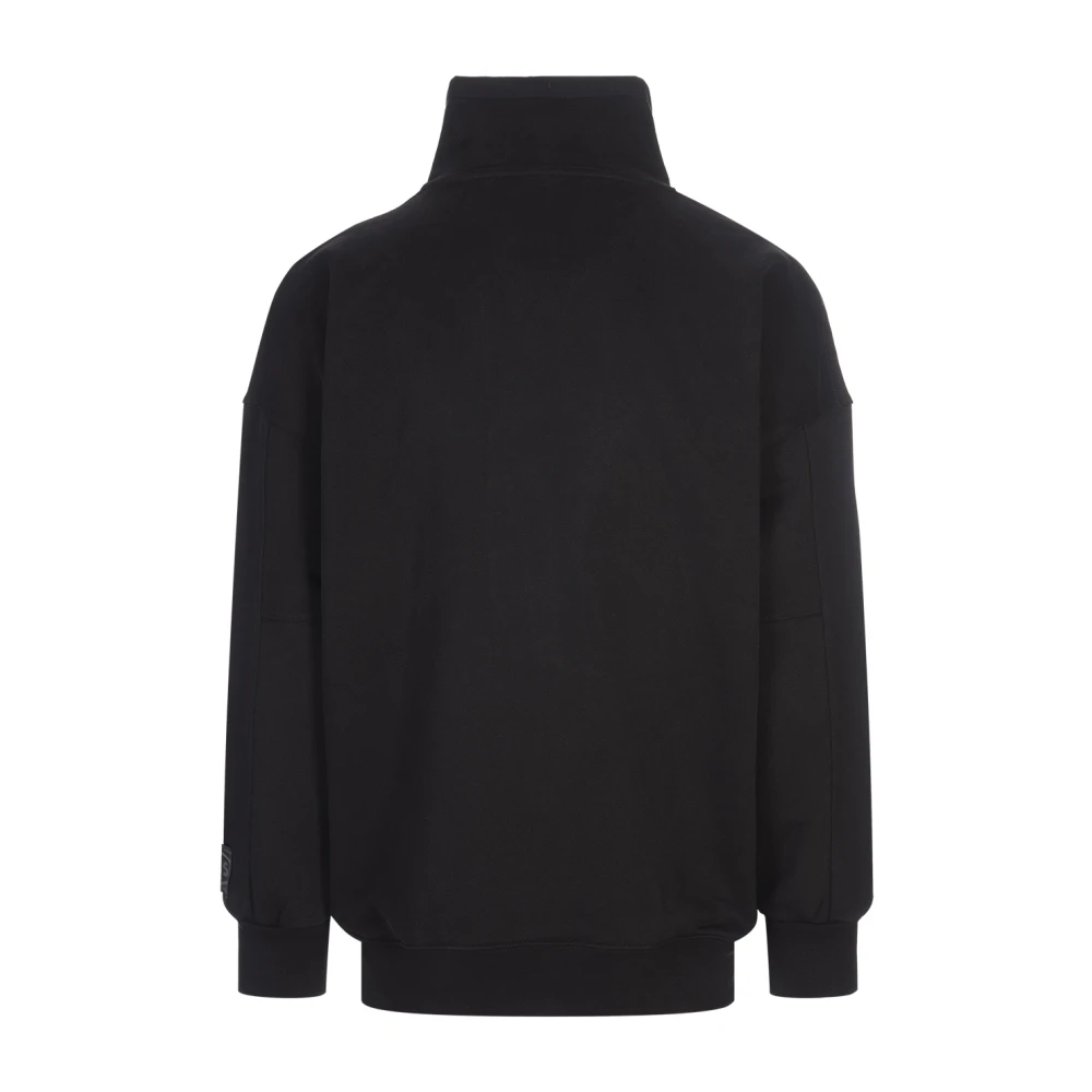 Hugo Boss Zwarte High-neck Zip Sweatshirt Black Heren