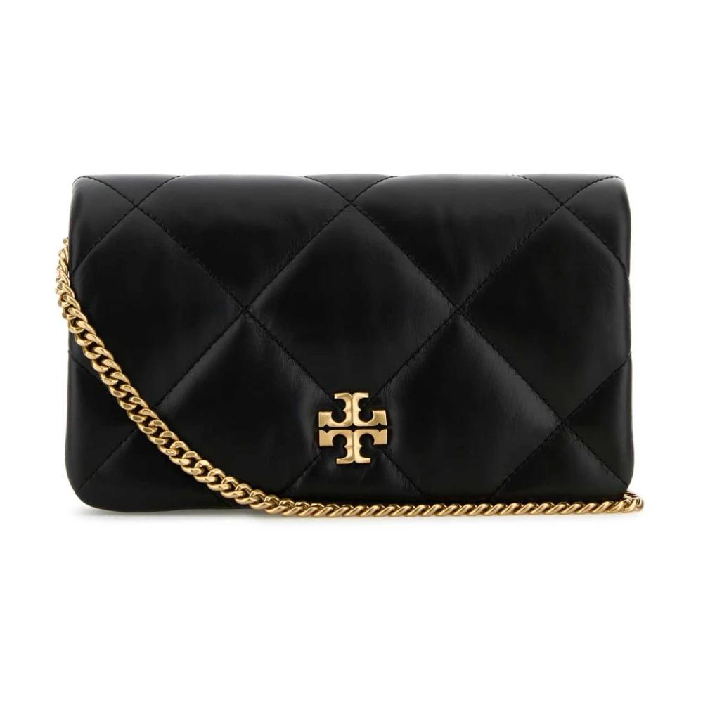 TORY BURCH Stijlvolle Zwarte Leren Clutch Black Dames