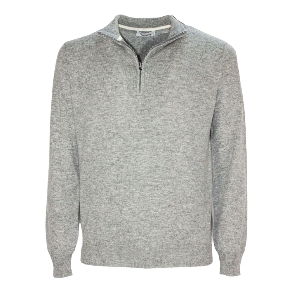 Kangra Grijze Wol Kasjmier Blend Rits Trui Gray Heren