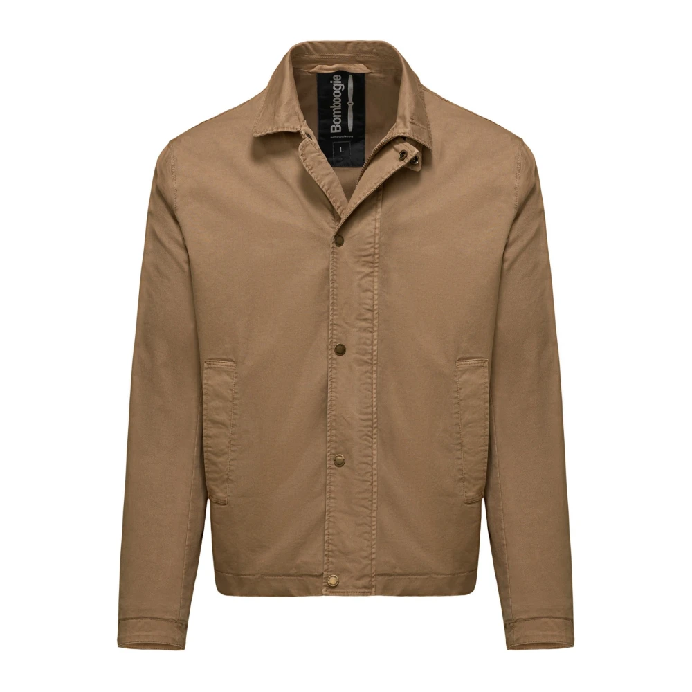 BomBoogie Bomull Poplin Overshirt Beige, Herr