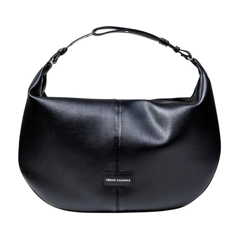 Armani Exchange Women's Black Modern Shoulder Bag With Logo - Handbags - One Size - Bags