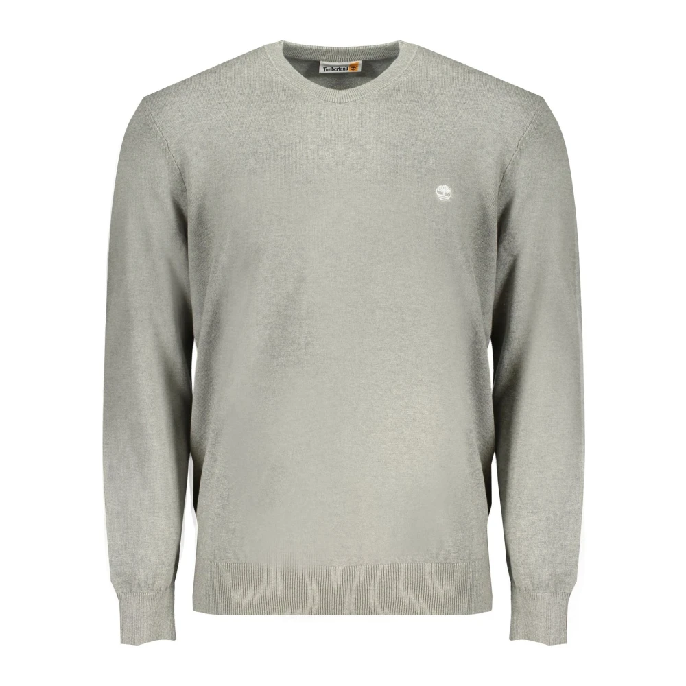 Timberland Lange Mouw Katoen Logo Trui Gray Heren