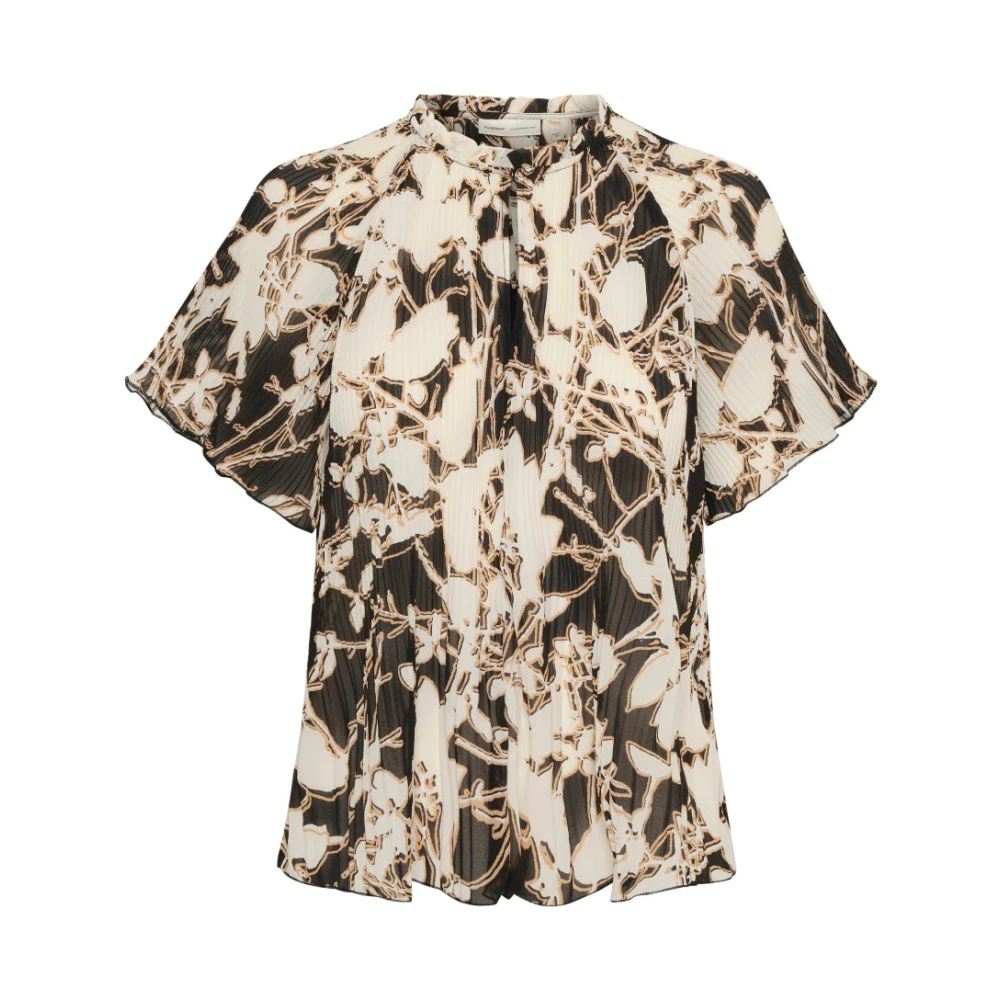 InWear Zwart Silhouet Bloemen Top Multicolor Dames