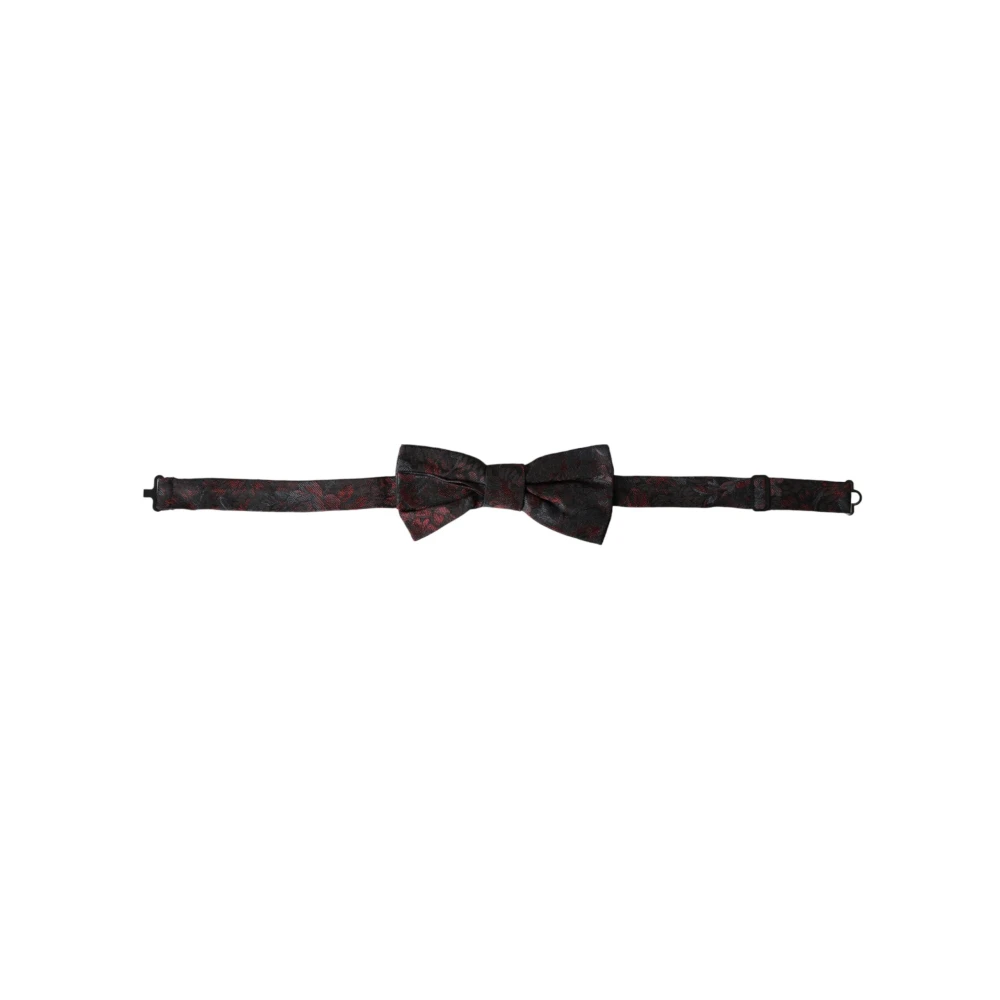 Dolce & Gabbana Dark Gray Floral Adjustable Neck Men Bow Tie - Image 2