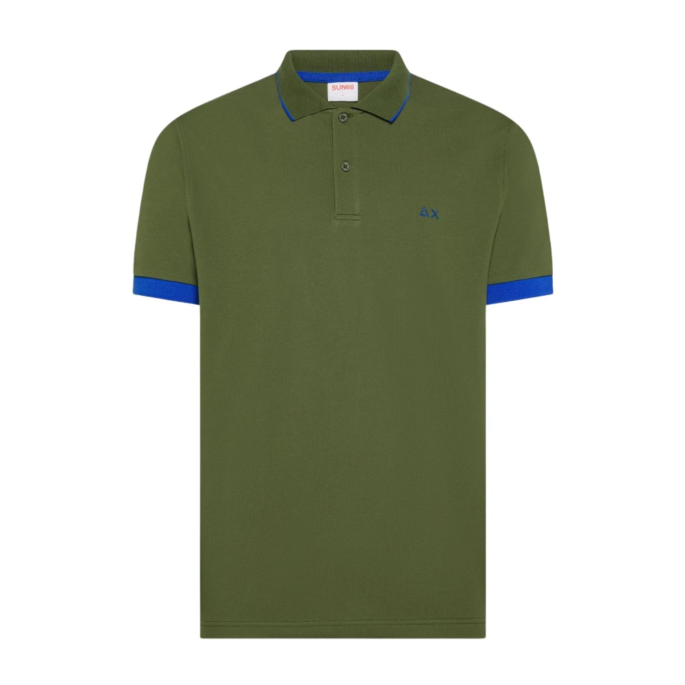 Sun68 Men's Green Polo Shirts, 2XL, Polo Small Stripe Fluo