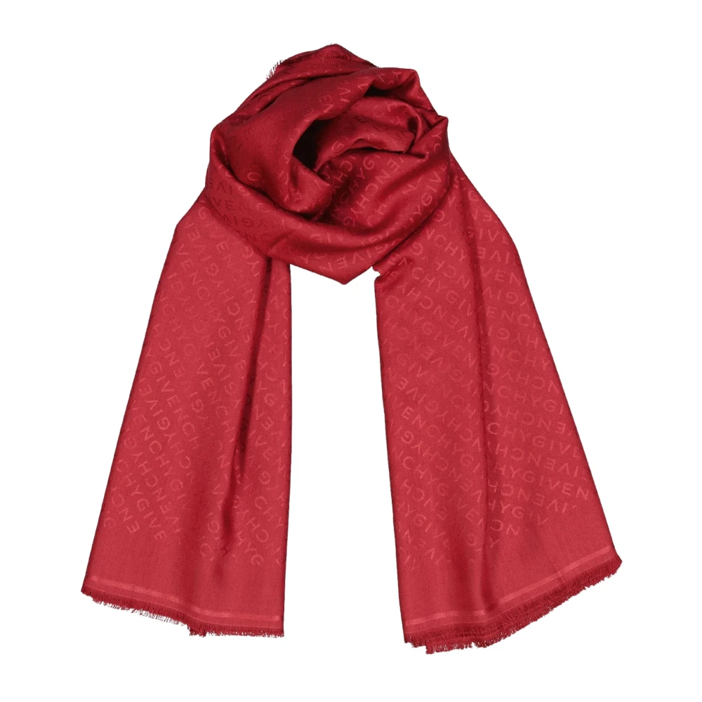 Givenchy Monogram Zijden Sjaal Herfst-Winter Collectie Red Dames