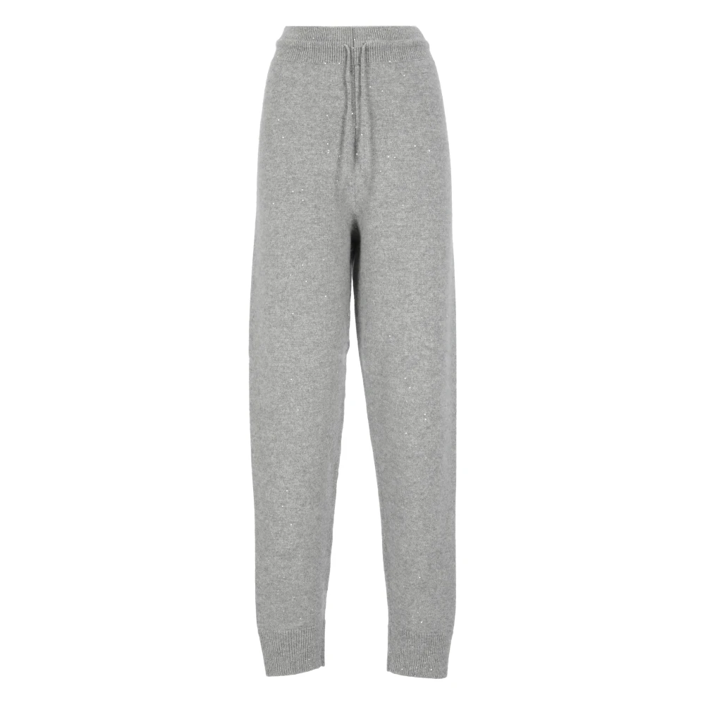 Fabiana Filippi Grijze wollen broek met pailletten details Gray Dames