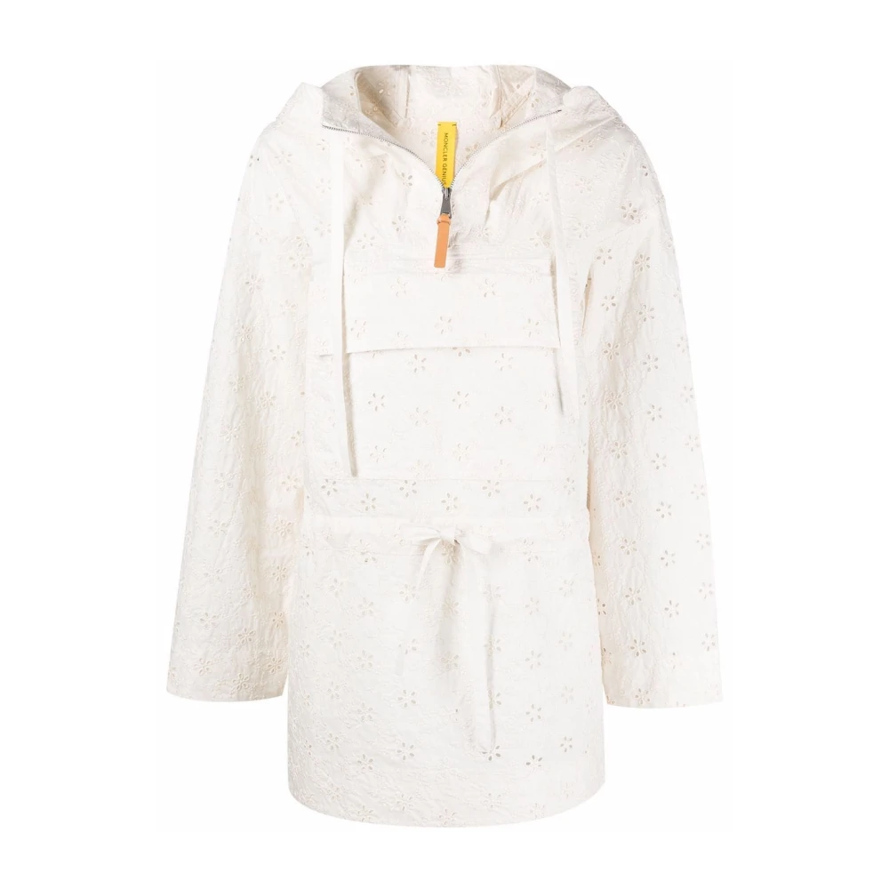 Moncler Women's White Broderie Anglaise Cape Jacket