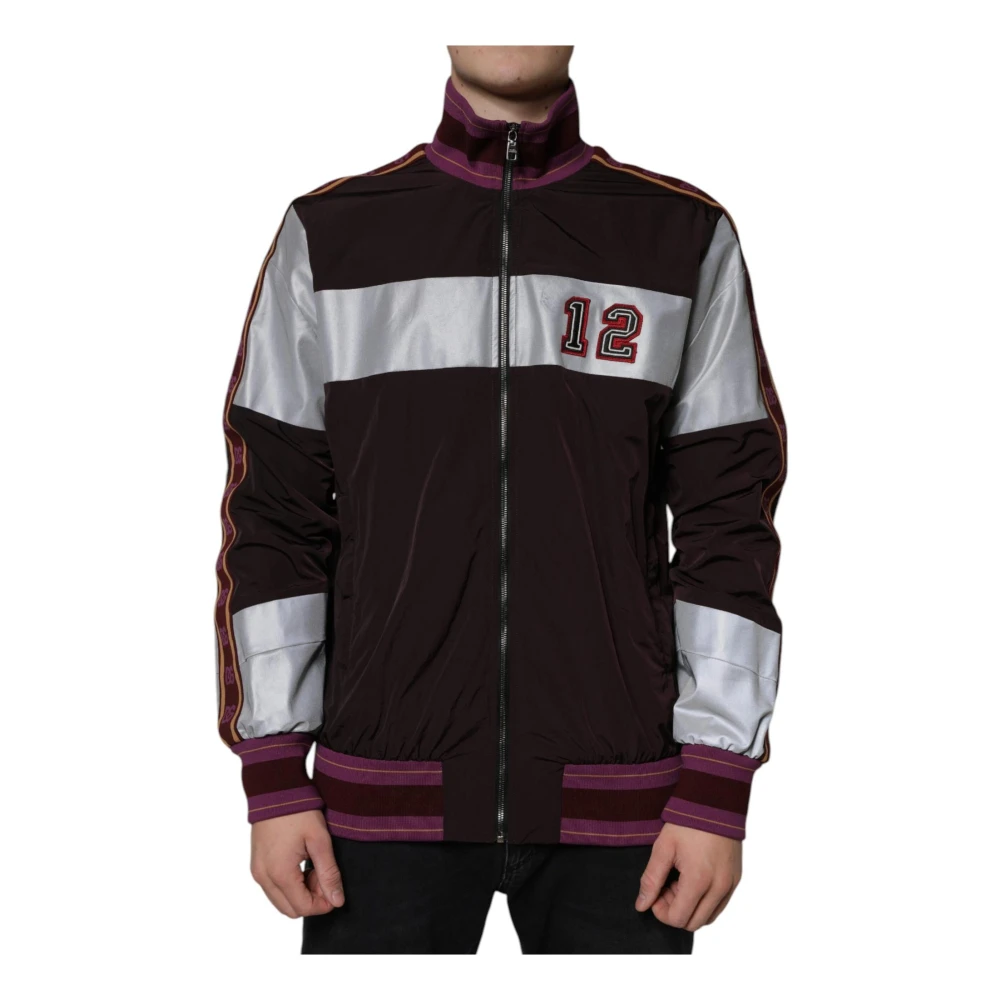 Dolce & Gabbana Bomberjack met Logo Details Multicolor Polyester Multicolor Heren