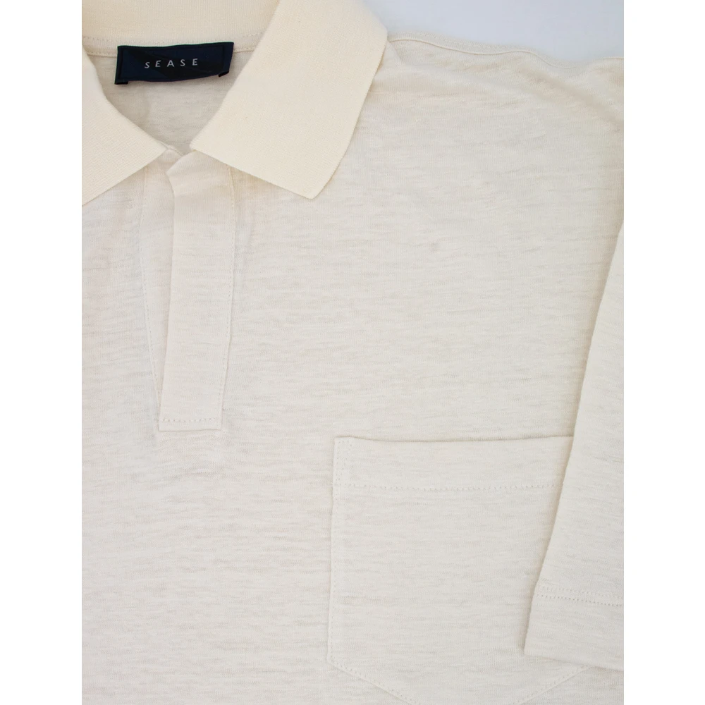 Sease Klassieke Linnen Polo Shirt White Heren