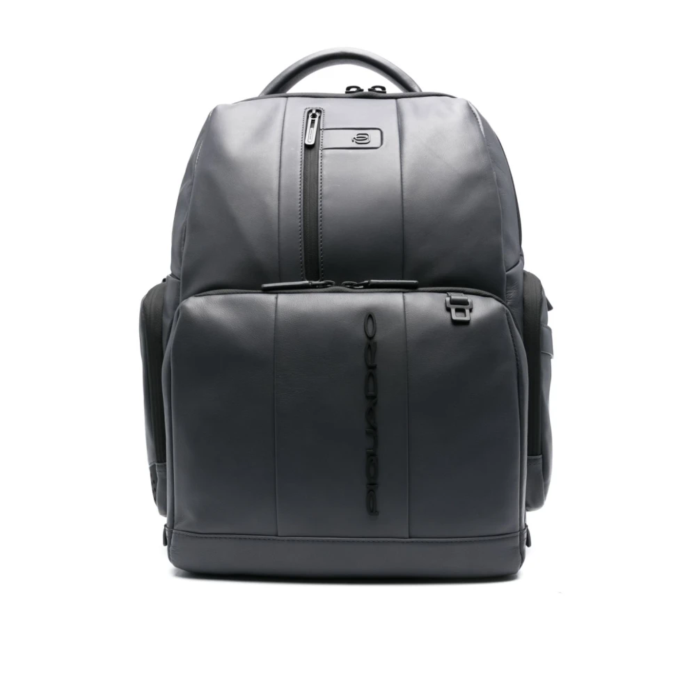 Piquadro Grijze leren tas met RFID-bescherming Gray Unisex