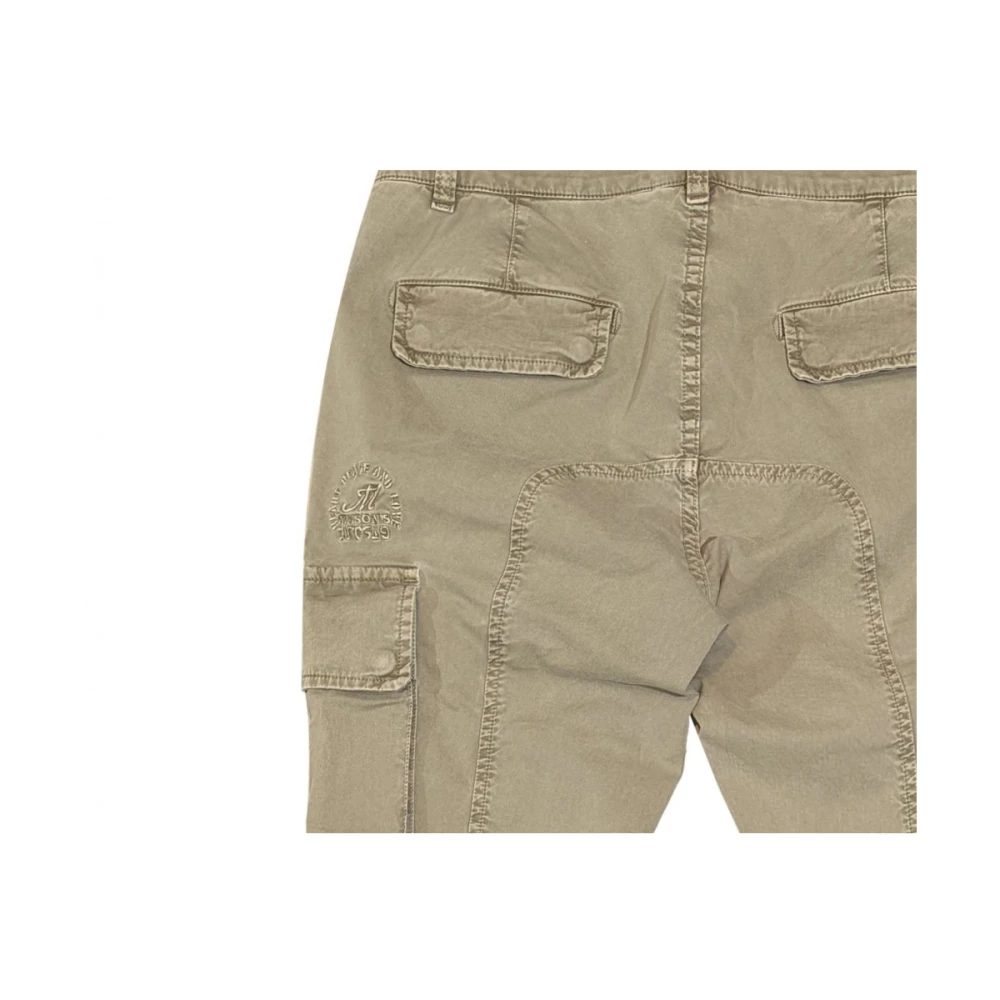 Mason's Slim Cargo Broek Iconische Wassing Khaki Beige Heren