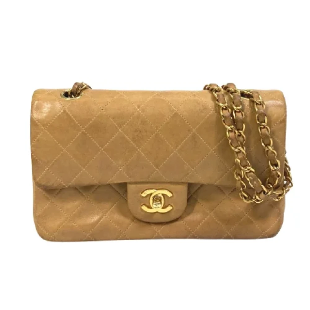 Chanel Vintage Pre-owned Leather chanel-bags Beige Dames