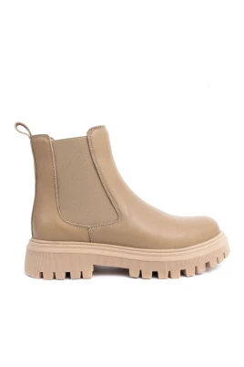 Beige Ankelboots Casual Flats