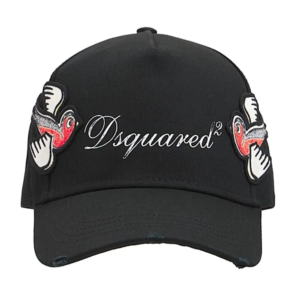 Dsquared2 Men's Black Hats & Caps, One Size, Cappello