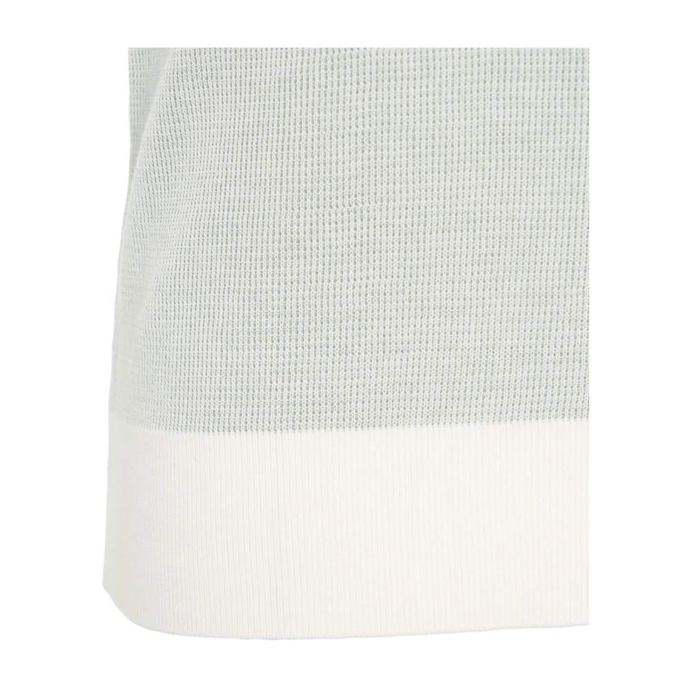 Paolo Pecora Groene Melange Gebreide Poloshirt Green Heren