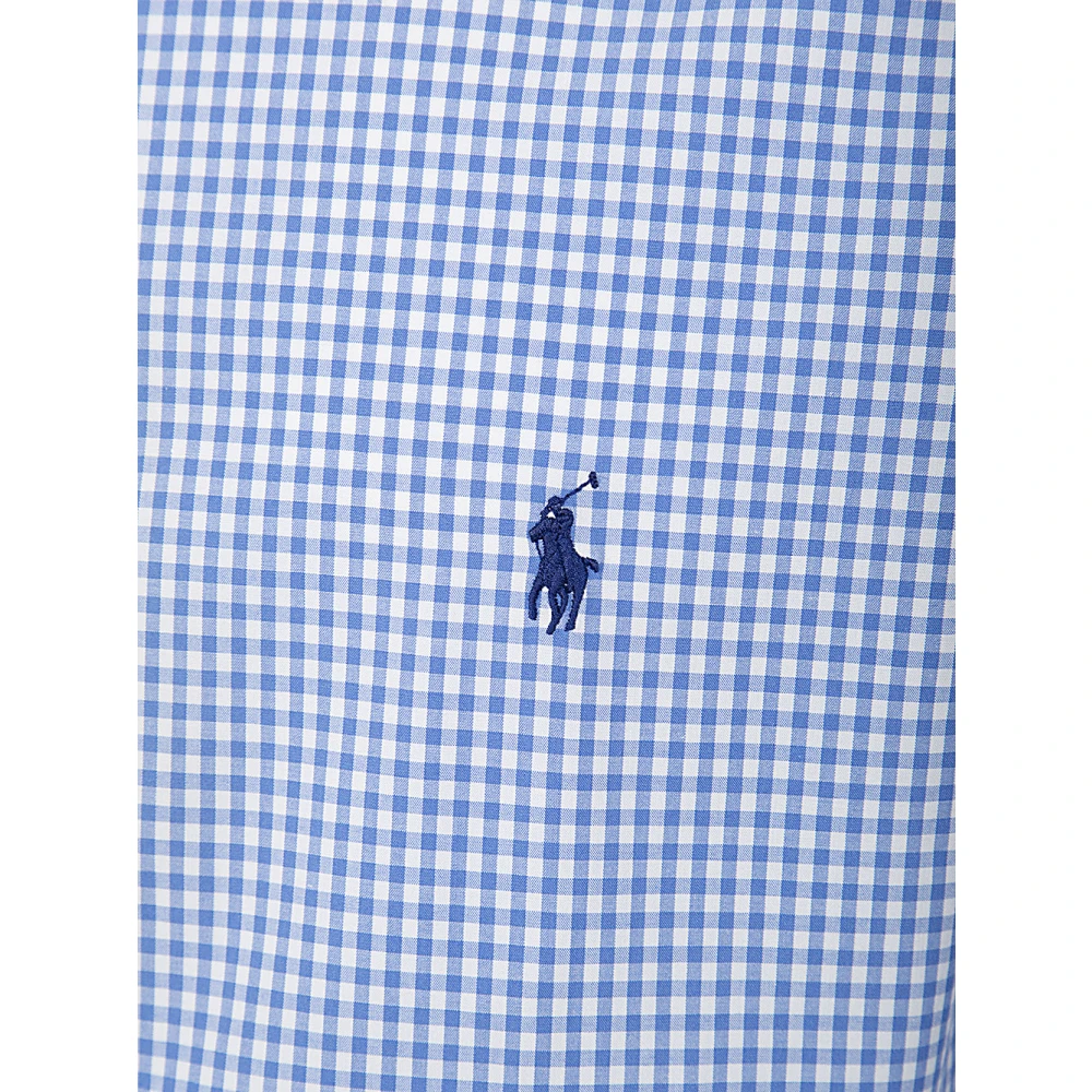 Polo Ralph Lauren Blauw Wit Geruite Gestreepte Overhemd Blue Heren