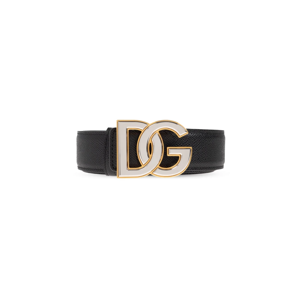 Dolce & Gabbana Men's Black Leather Belt - Belts - 85 Cm - Accessories