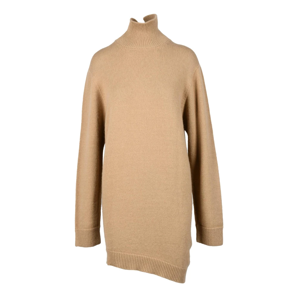 Laneus Angora Wol Jurk Brown Dames