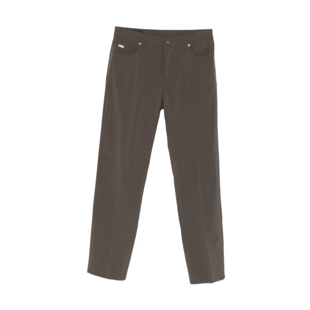 Emporio Armani Men's Brown Straight Trousers - Straight Trousers - W32 - Trousers