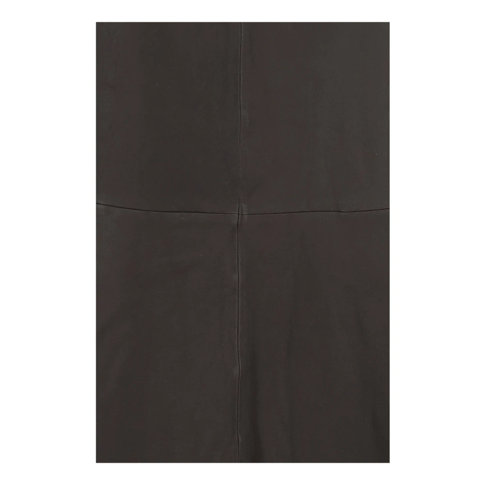 By Malene Birger Donkerbruine Leren Flared Rok By Herenne Birger Brown Dames