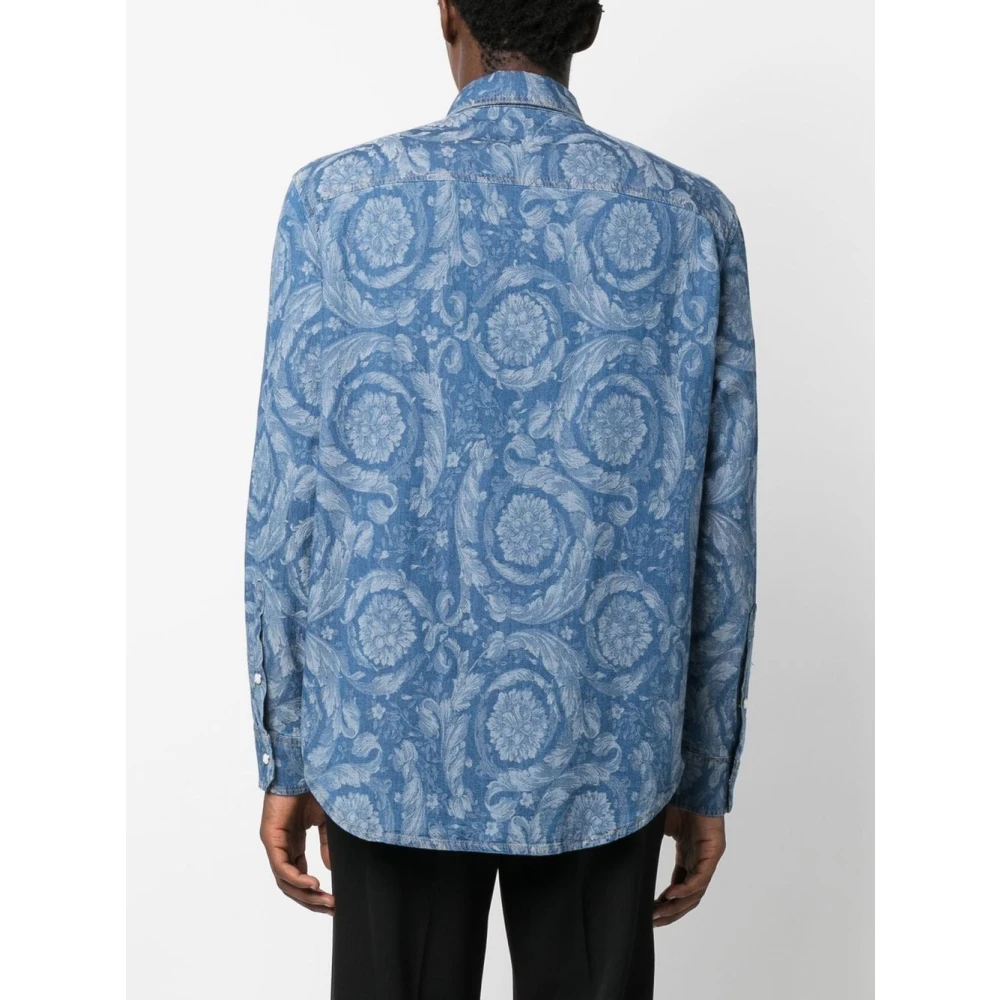 Versace Casual overhemd Blue Heren