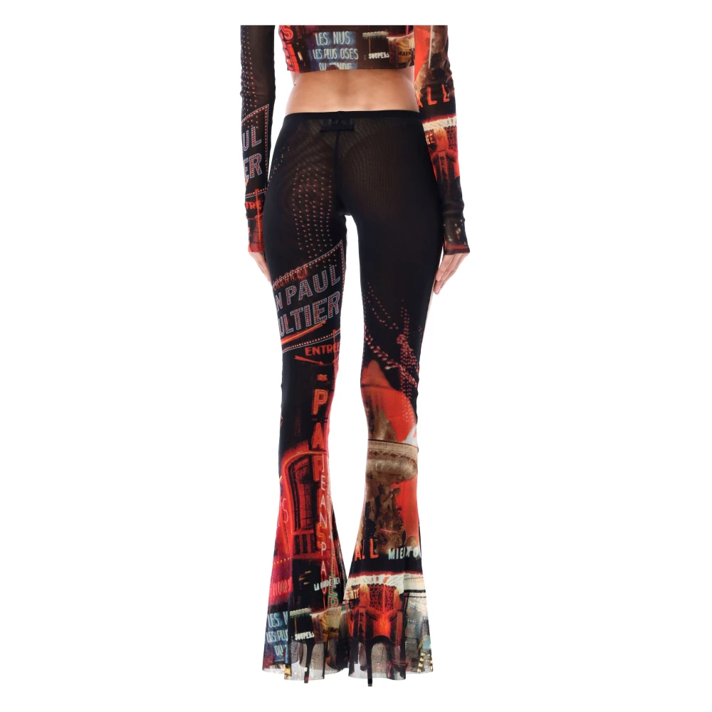 Jean Paul Gaultier Mesh Pant Pigalle Zwart Rood Oranje Multicolor Dames