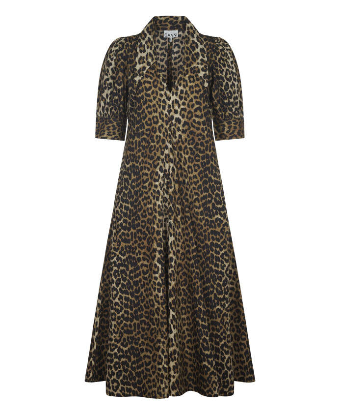 robe-longue-trapeze-a-col-en-v-en-popeline