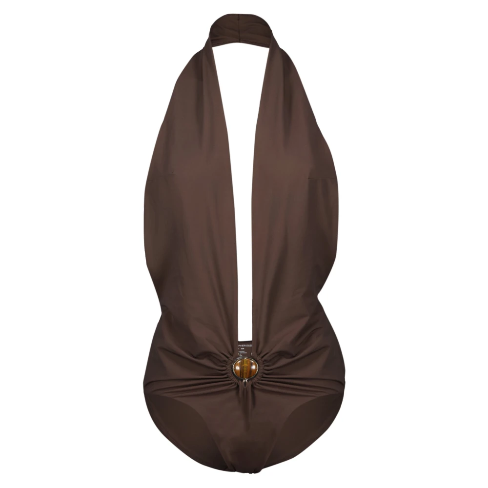 Christopher Esber Women's Brown Mineral Stone One-Piece - Swimsuits - S - Swimwear