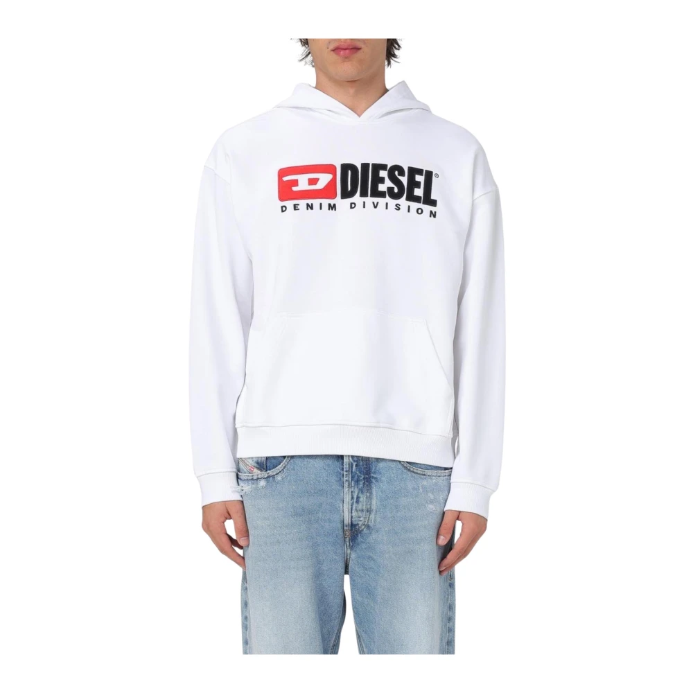 Diesel Men's White Denim Division Hoodie Sweatshirt - Hoodies - 2XL - Sweatshirts & Hoodies