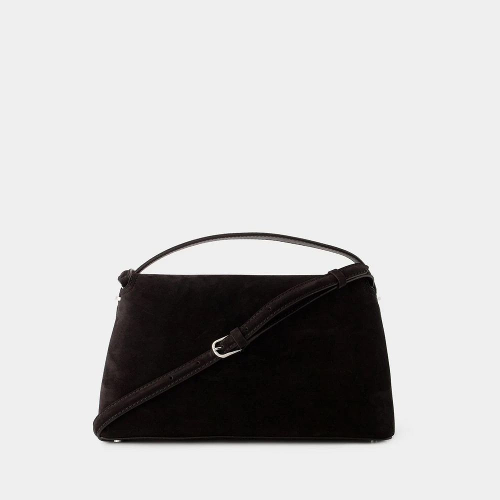 TotêMe Bruine leren crossbody tas met handvat Black Dames