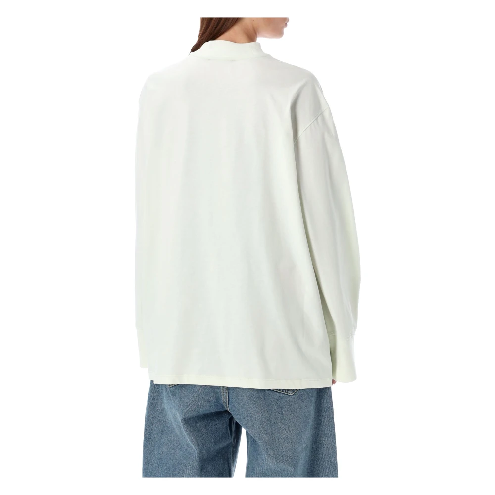 The Attico Lange Mouw Logo Katoenen T-Shirt White Dames
