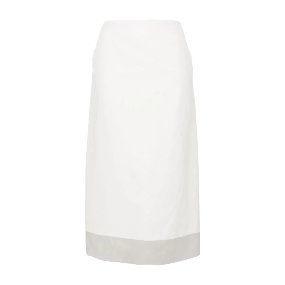 SPORTMAX Wit Zijdeblend Potloodrok White Dames