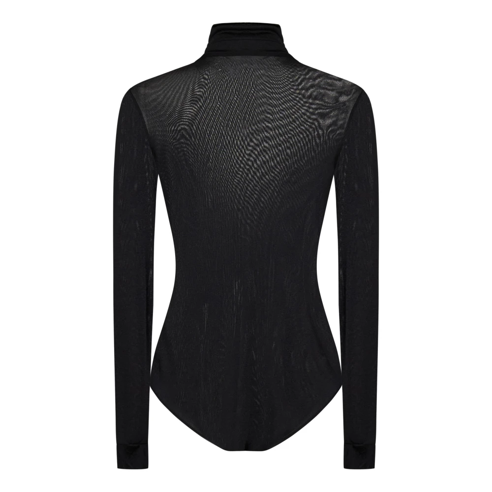 Maison Margiela Zwarte Coltrui Bodysuit met Vier Stiksels Black Dames