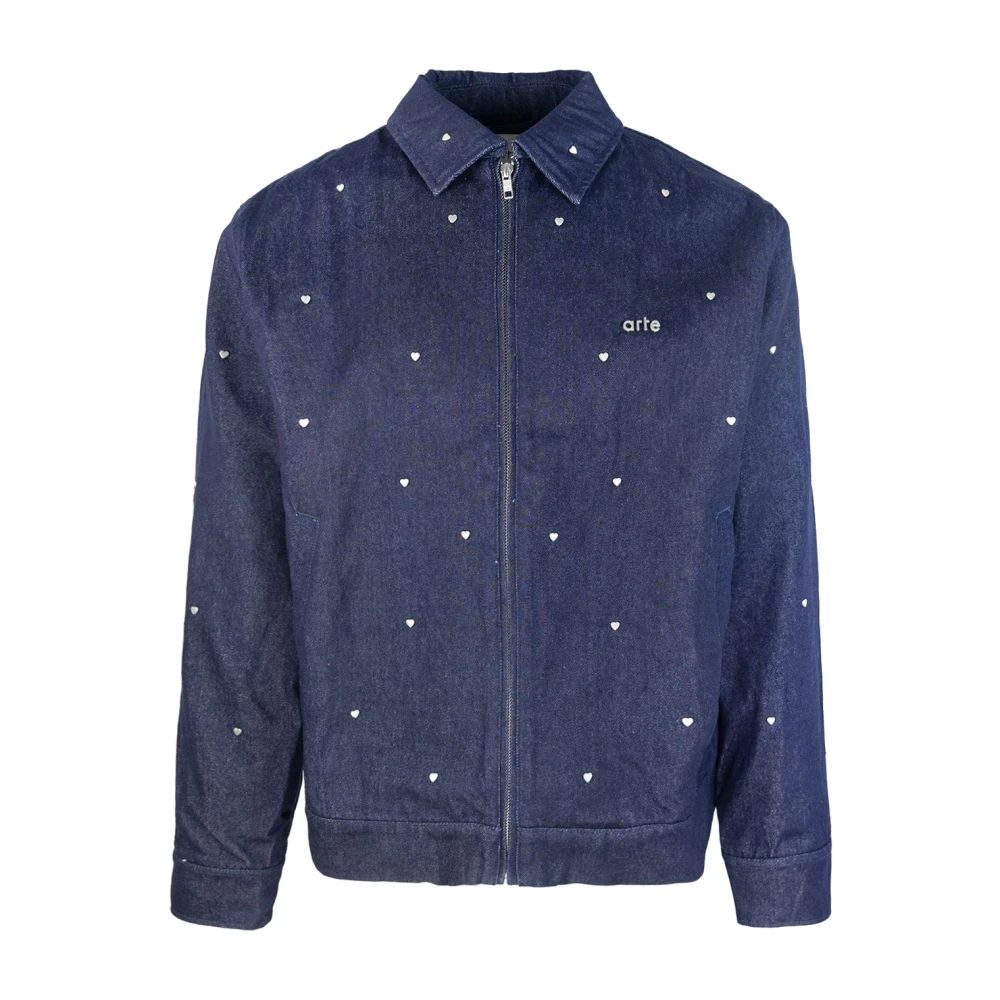 Arte Antwerp Heart Denim Jacket Blue Heren