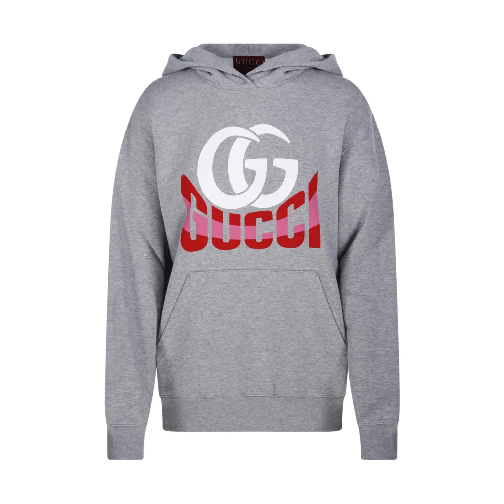 Gucci Reguliere Sweatshirt Hoodie Grijs Melange Gray Dames