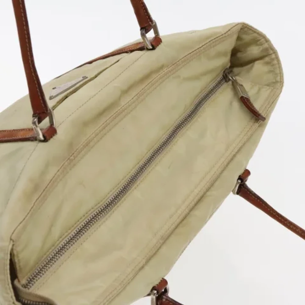 Prada Vintage Pre-owned Nylon prada-bags Beige Dames