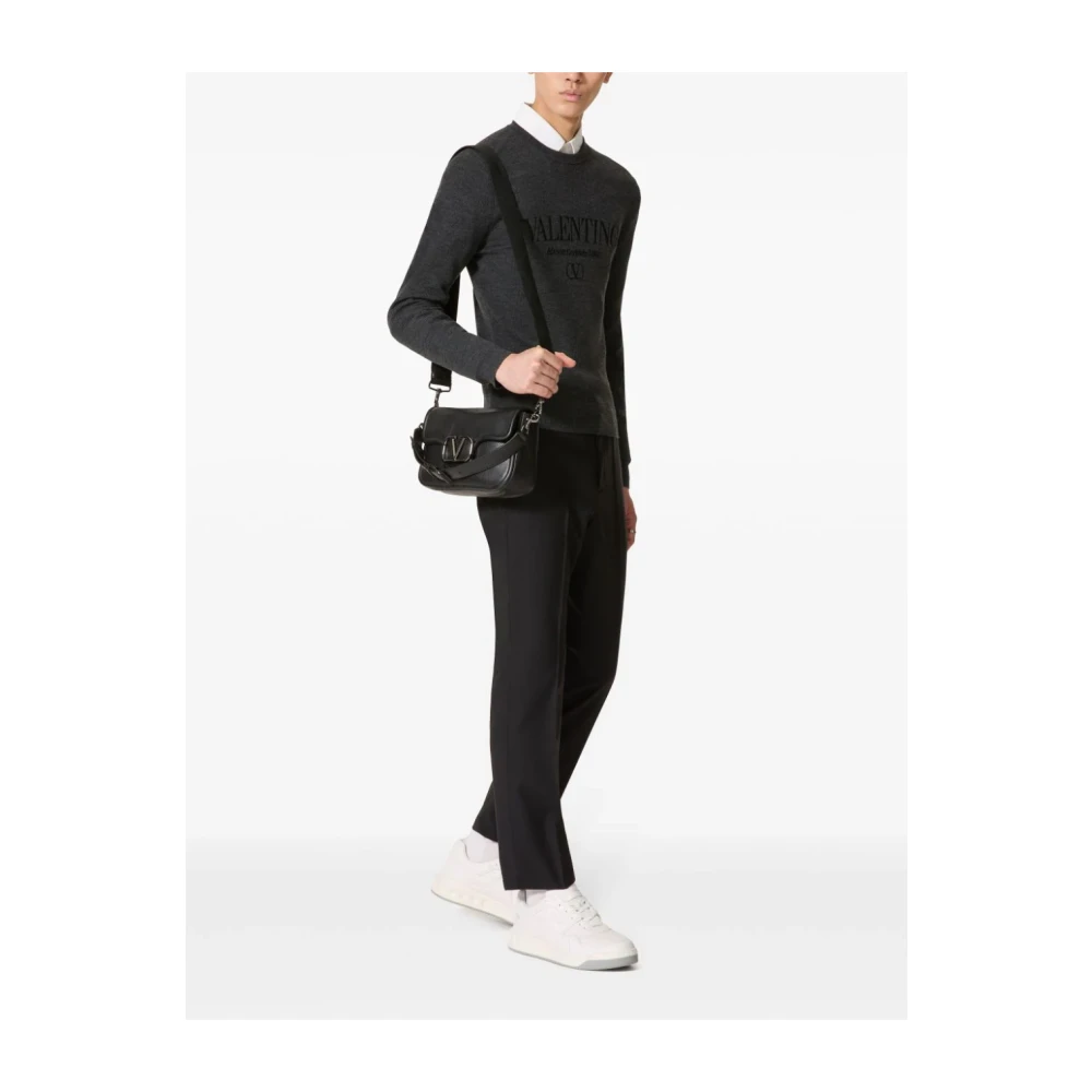 Valentino Antraciet Gebreide Trui Gray Heren