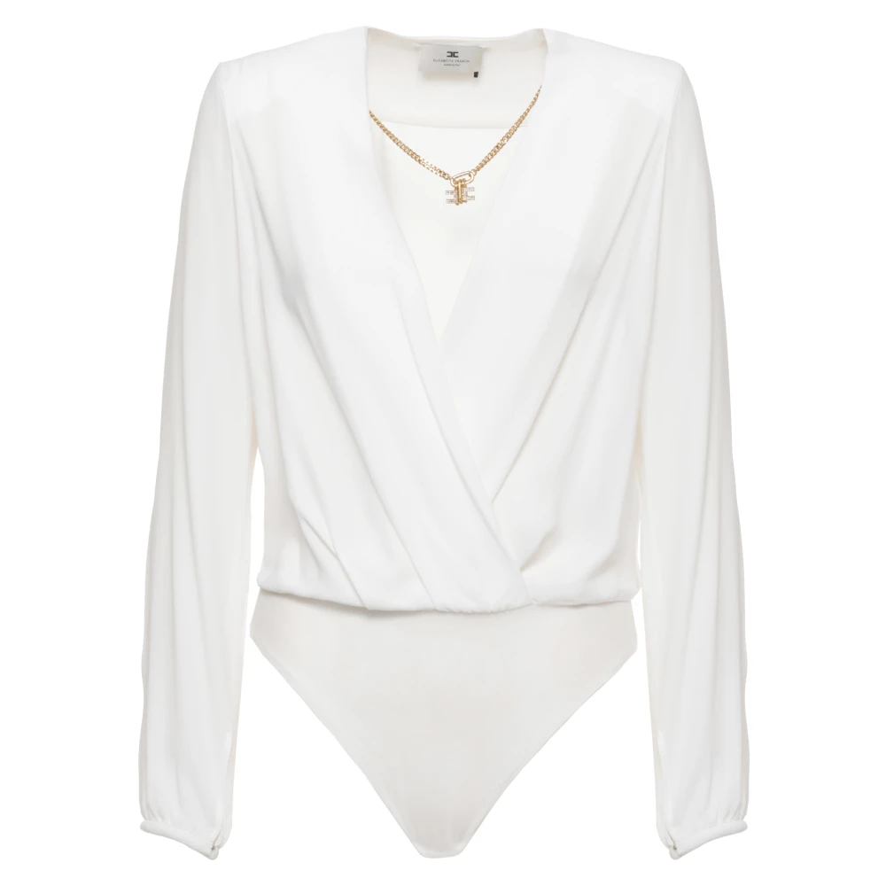 Elisabetta Franchi White Full-Body, Female, M, Viscose Body Shirt