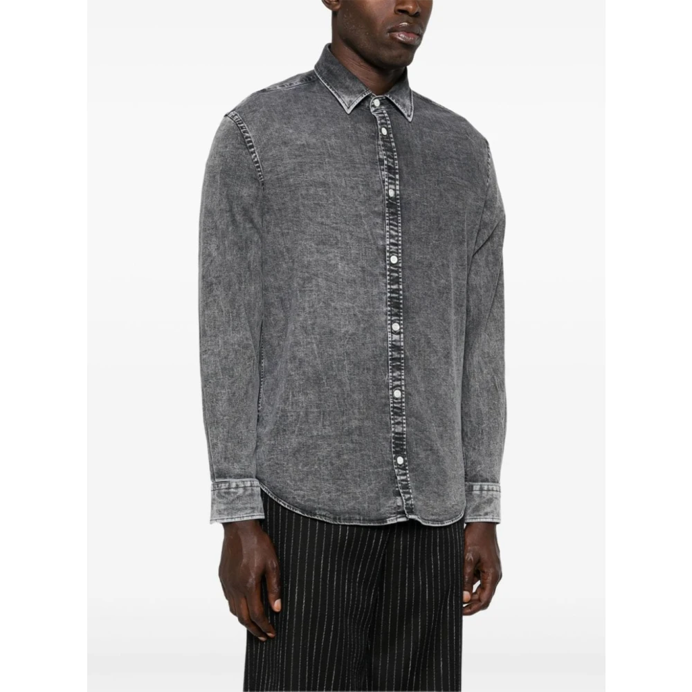 Dondup Klassieke Denim Overhemd Gray Heren